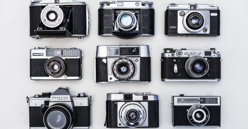 Cameras - Nine Black-and-gray Cameras