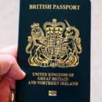 Biometrics - Crop unrecognizable person demonstrating British passport